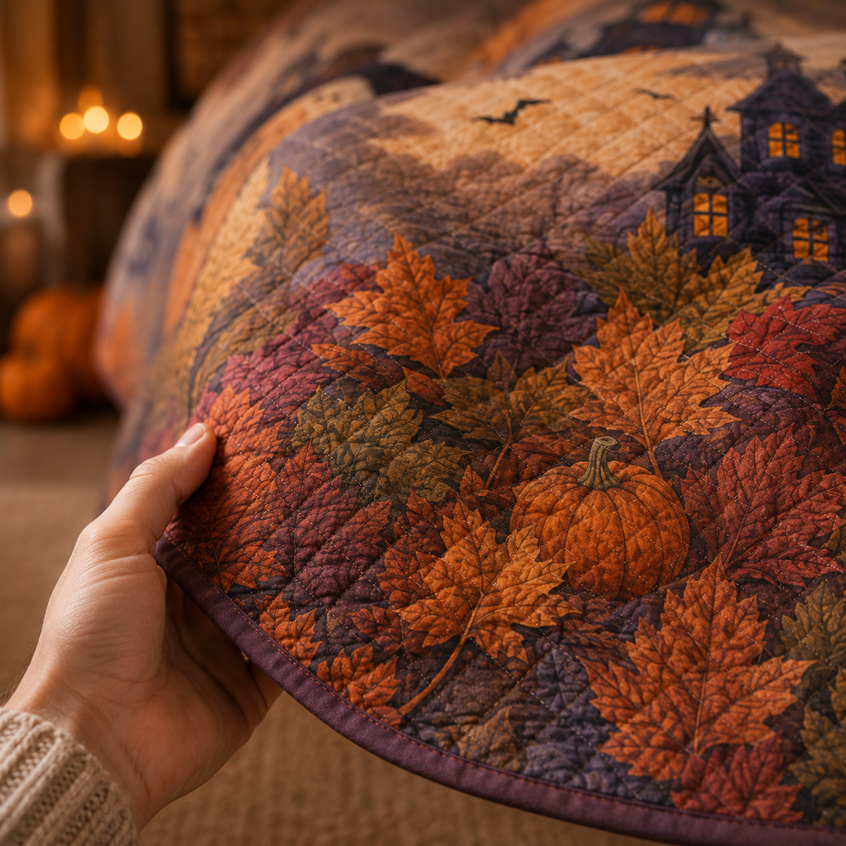Golden Retriever Halloween Quilt Set