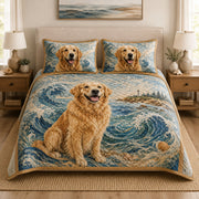 Golden Retriever Coastal Beach Quilt Set – additional view 1