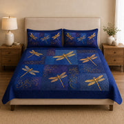 Dragonfly Quilt Set: angled bedroom view showing Dragonfly