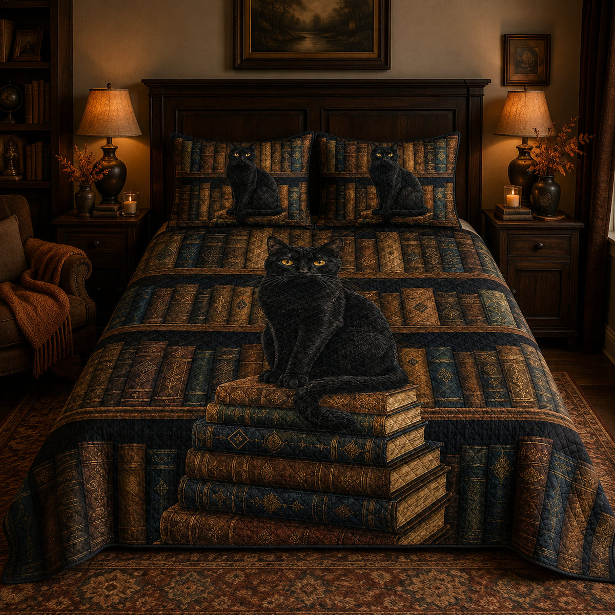 Black Cat Library Quilt Set – additional view 2