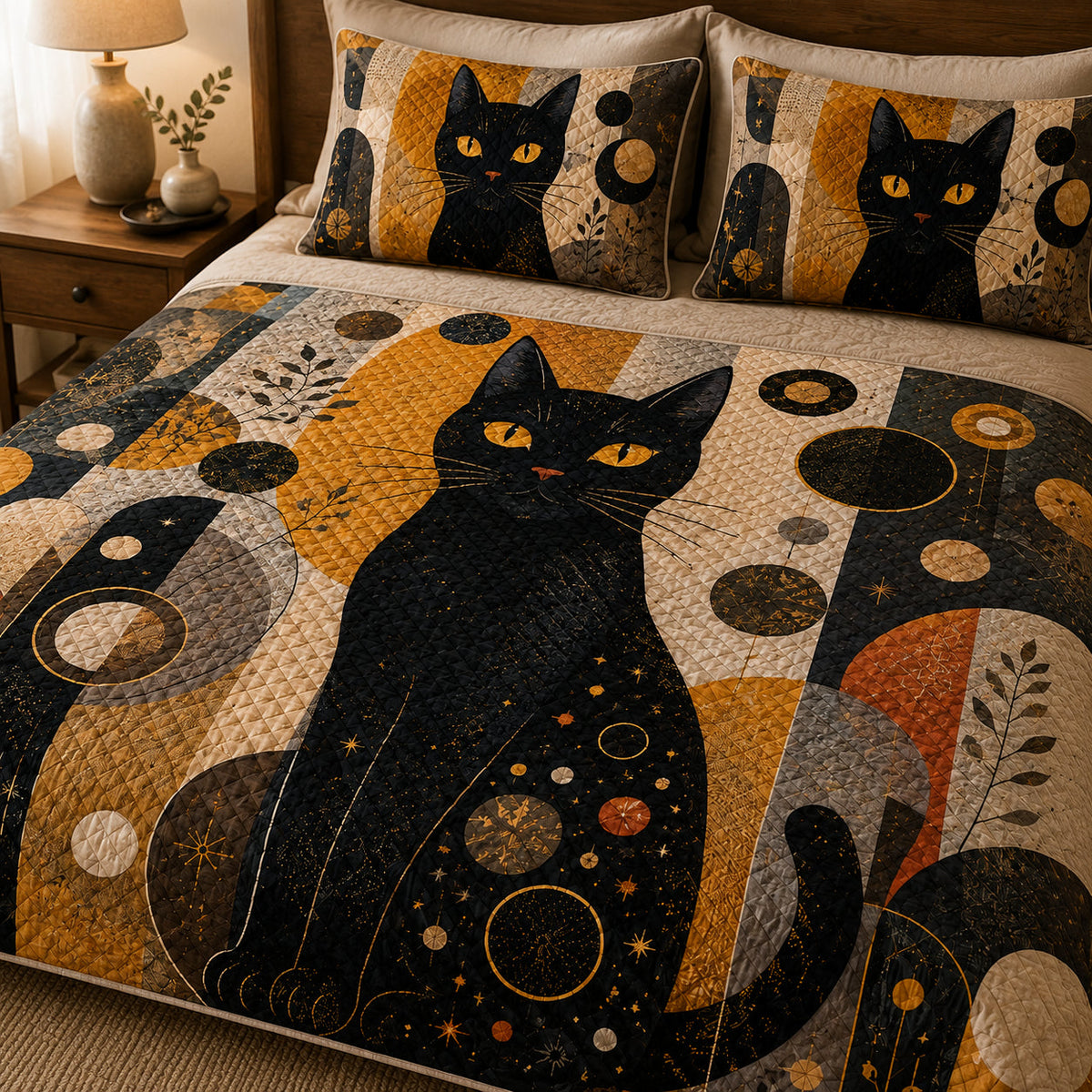 Black Cat Abstract Quilt Set – additional view 2