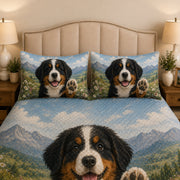 Bernese Mountain Dog Puppy Floral Quilt Set – additional view 2