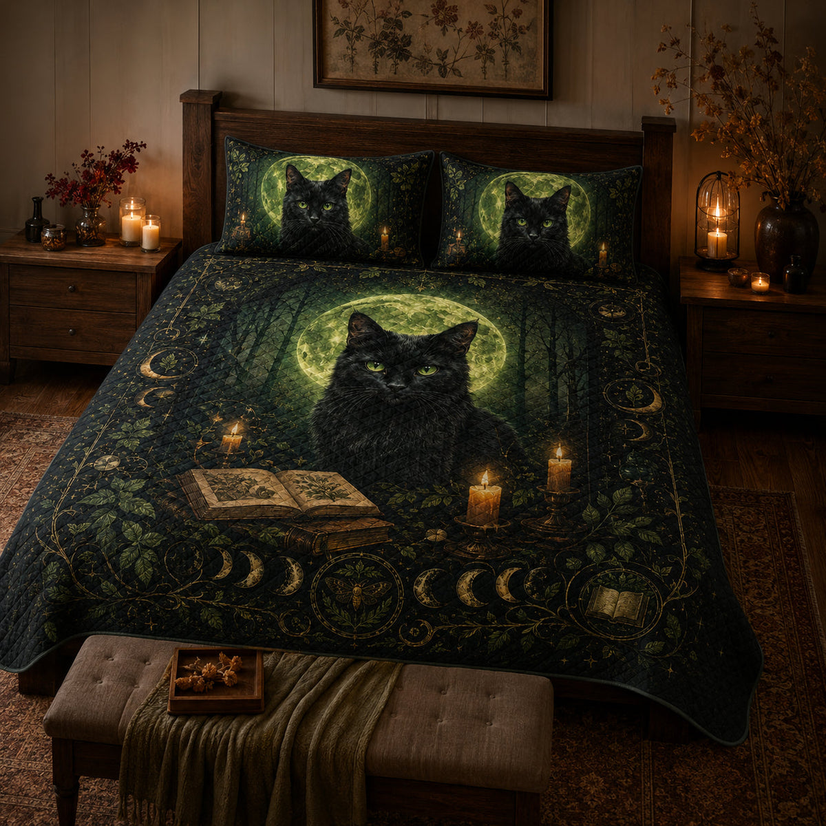 Black Cat Moonlight Quilt Set – additional view 2