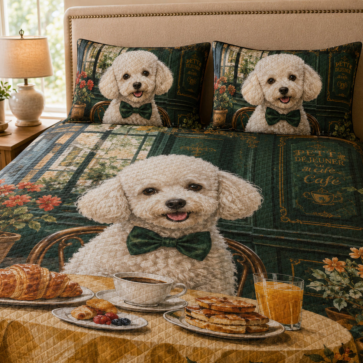 White Poodle Cafe Quilt Set – additional view 2