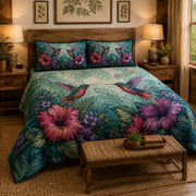 Hummingbird Hibiscus Floral Quilt Set – additional view 2