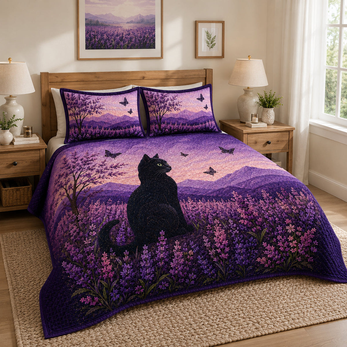 Black Cat Lavender Field Quilt Set – additional view 3