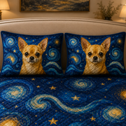 Chihuahua Starry Night Dog Quilt Set