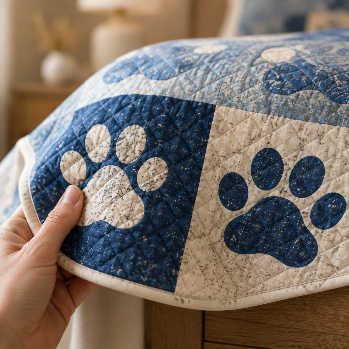 Dog Paw Print Quilt Set