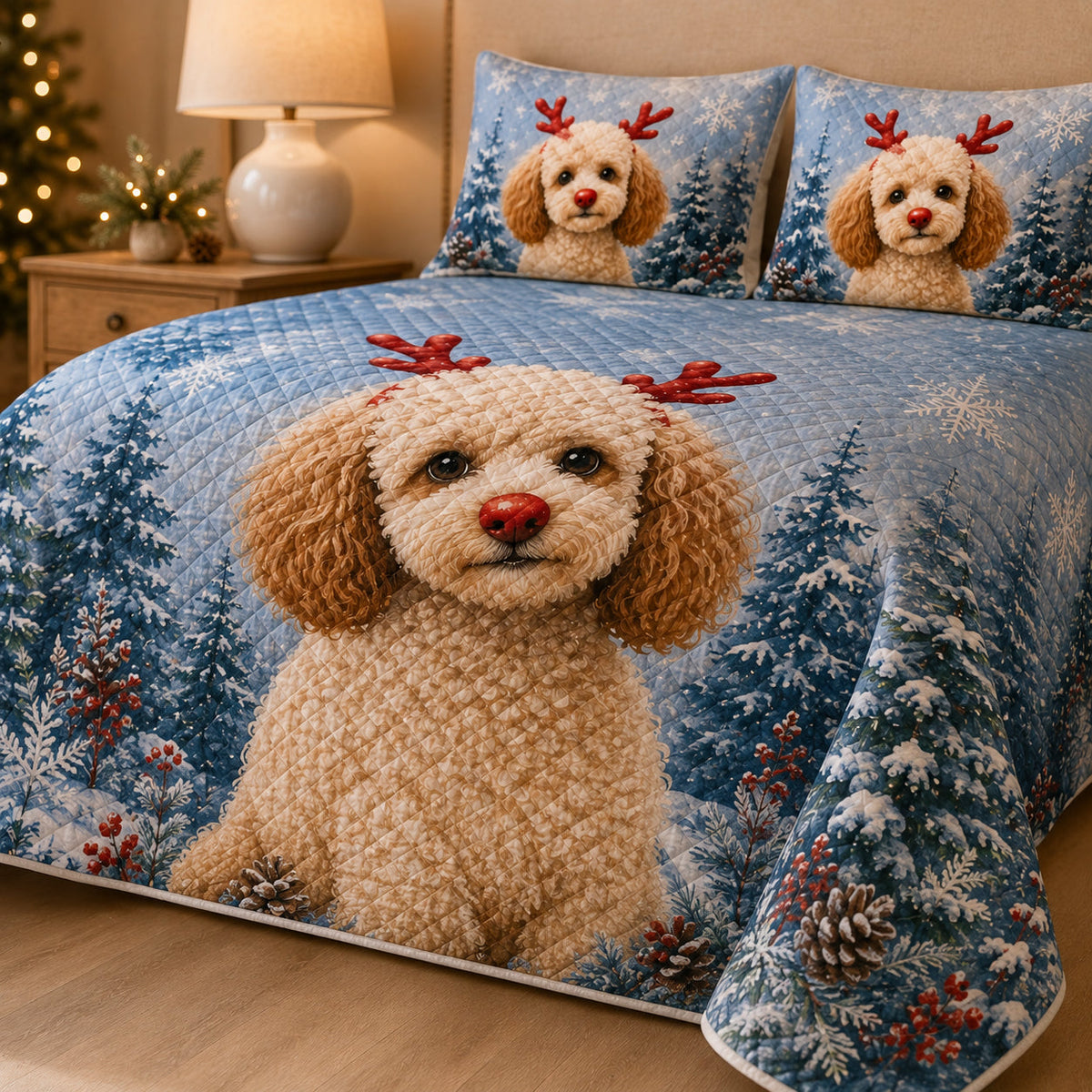 Poodle Christmas Quilt Set – additional view 2
