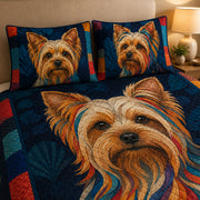 Colorful Yorkshire Terrier Patchwork Quilt Set – additional view 2