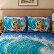 Corgi Surfing Ocean Quilt Set – additional view 2