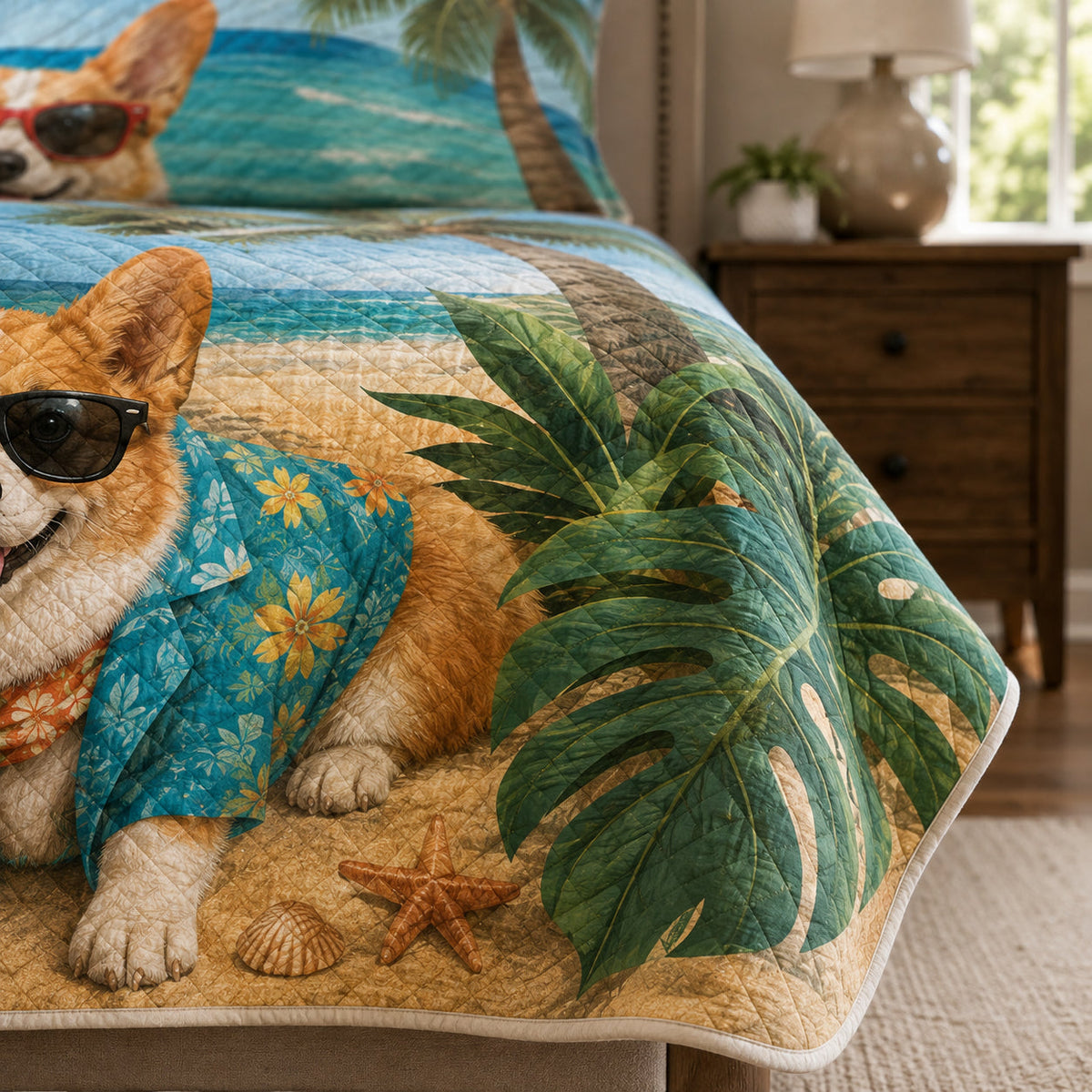 Corgi Summer Beach Quilt Set – additional view 2