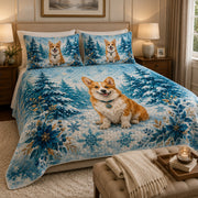 Corgi Snowy Forest Winter Quilt Set – additional view 3