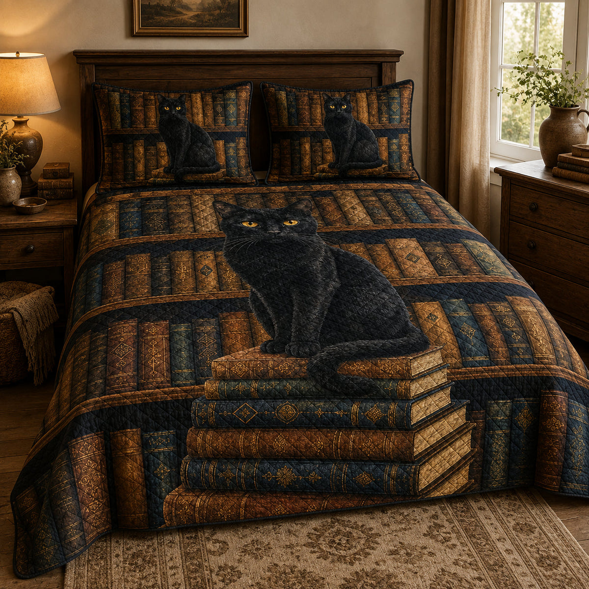 Black Cat Library Quilt Set – additional view 3