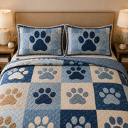 Dog Paw Print Quilt Set