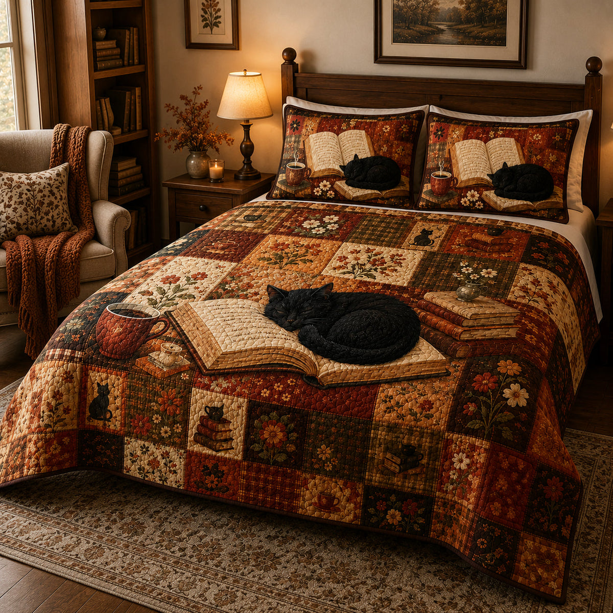 Black Cat Book Lover Quilt Set – additional view 1