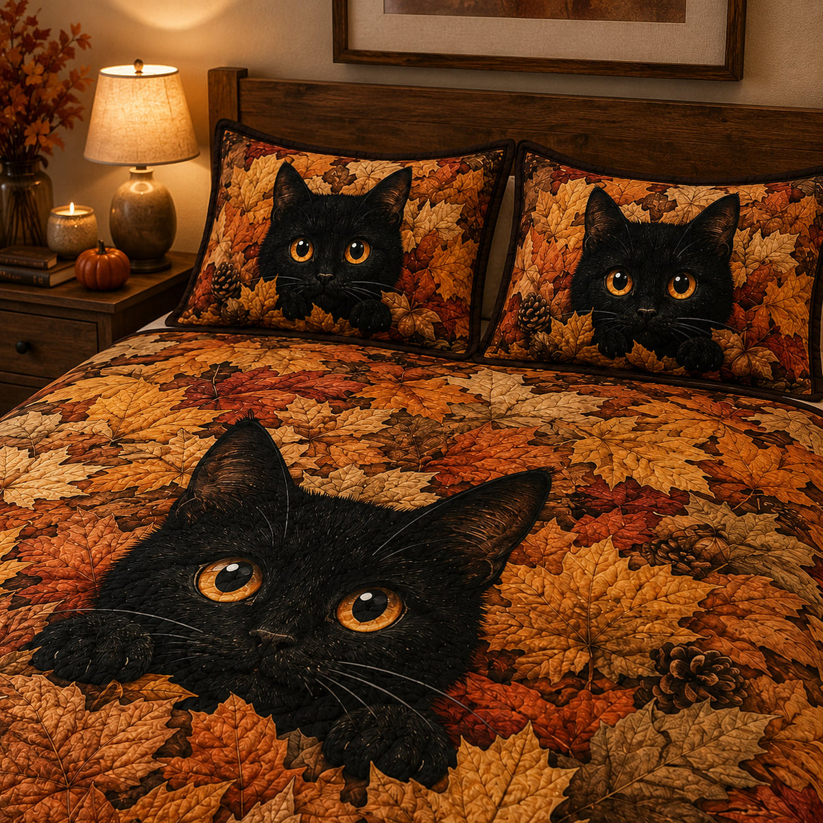 Black Cat Autumn Quilt Set – additional view 2