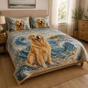 Golden Retriever Coastal Beach Quilt Set – additional view 2