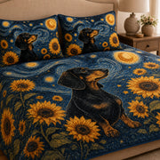 Dachshund Starry Night Sunflower Quilt Set – additional view 3