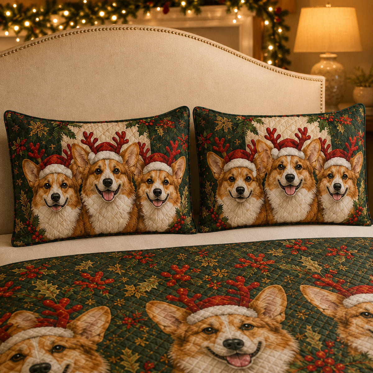 Corgi Christmas Quilt Set – additional view 3