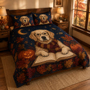 Golden Retriever Book Lover Fall Quilt Set – additional view 3