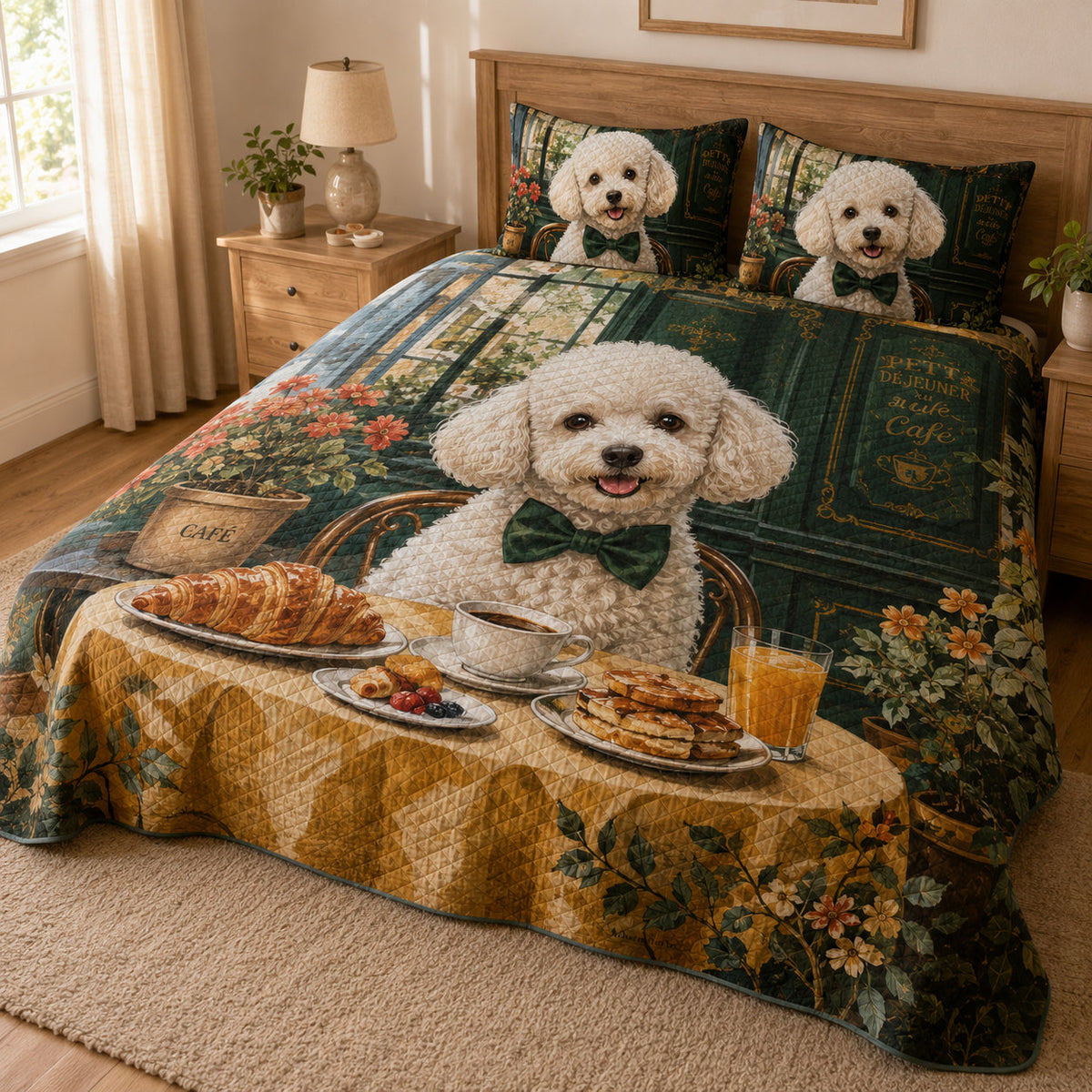 White Poodle Cafe Quilt Set – additional view 3