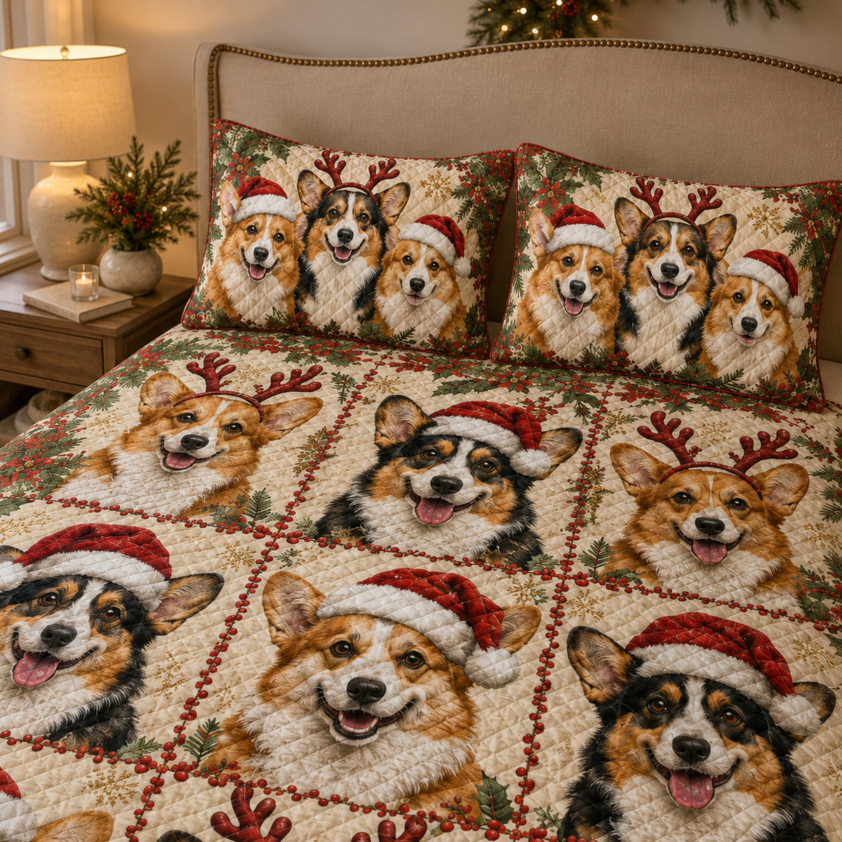 Christmas Corgi Quilt Set – additional view 3