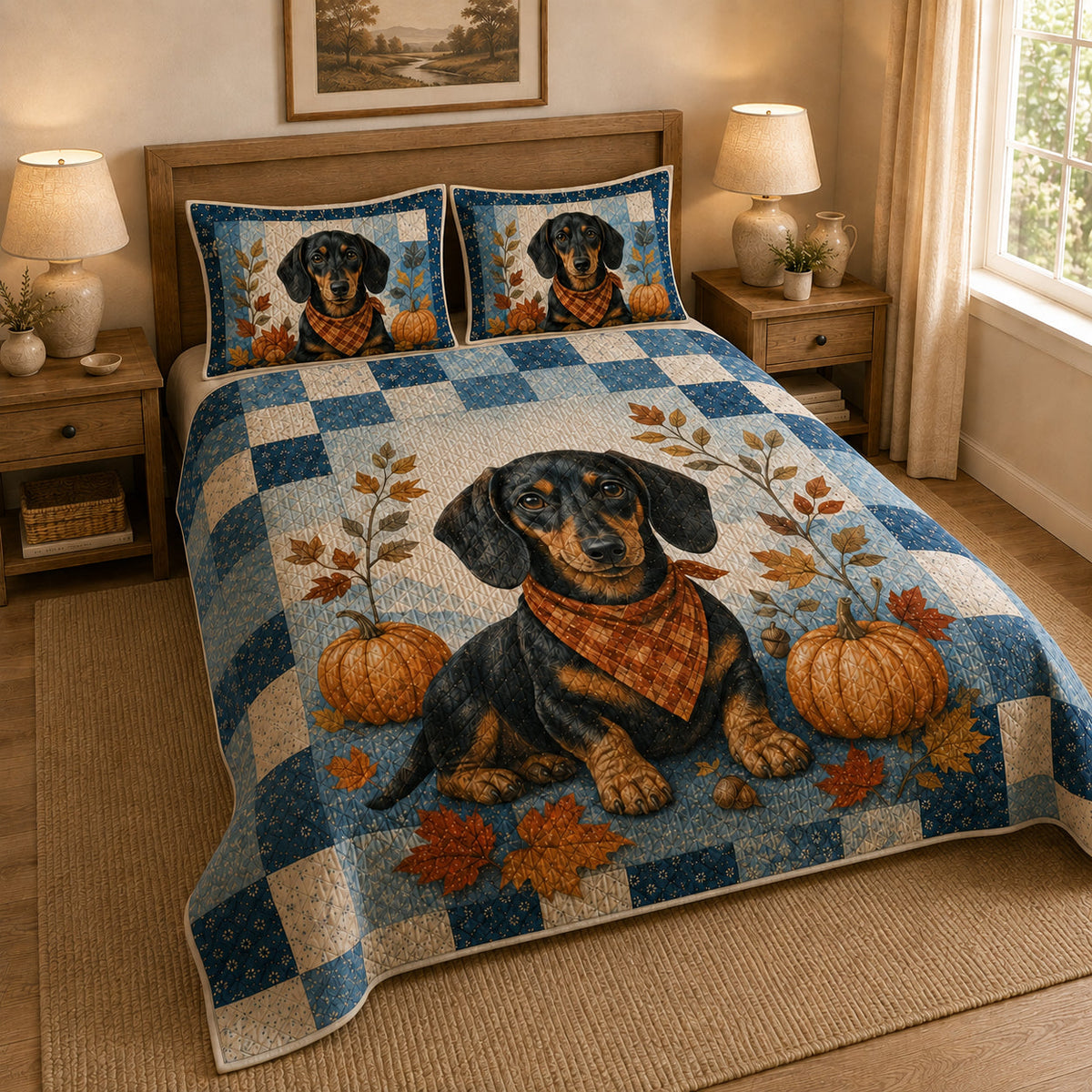 Dachshund Fall Quilt Set – additional view 3
