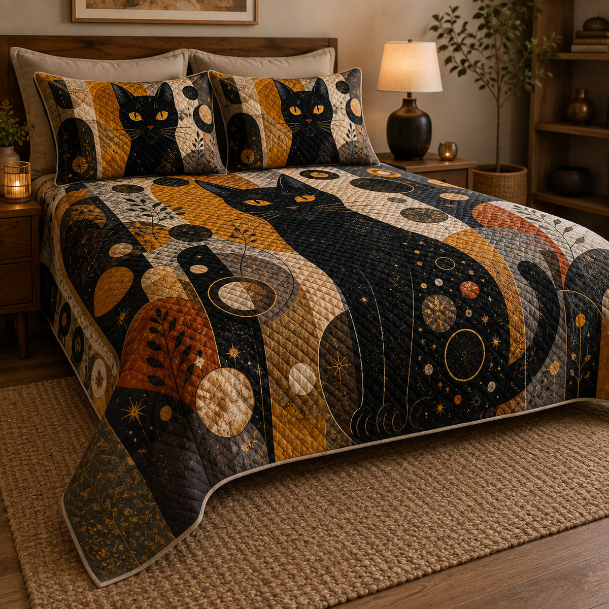 Black Cat Abstract Quilt Set – additional view 3