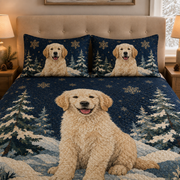Golden Retriever Christmas Quilt  Set