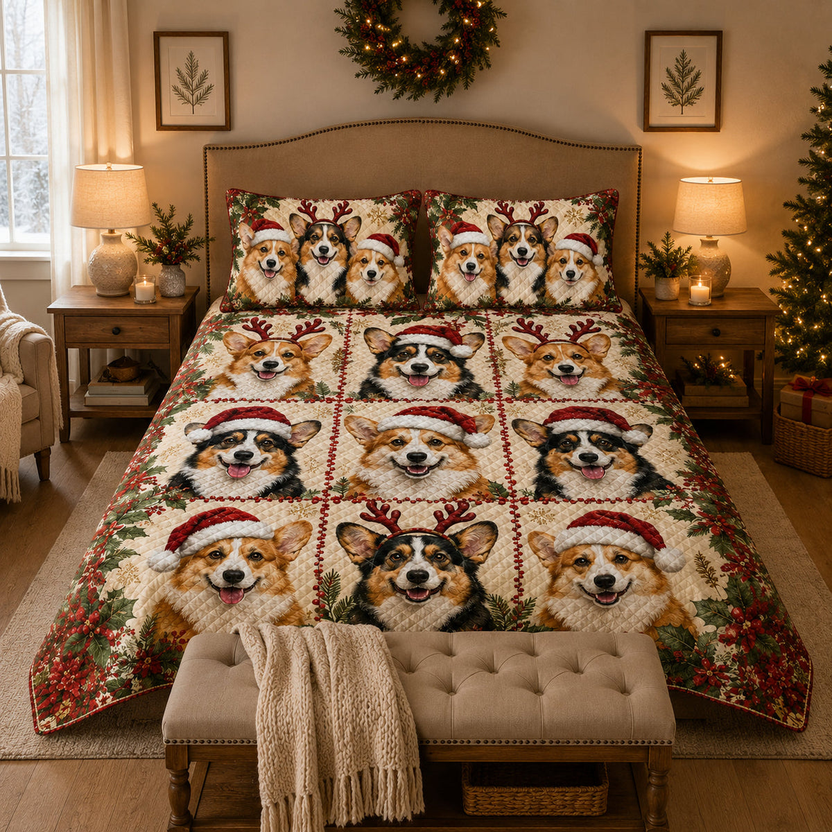 Christmas Corgi Quilt Set – additional view 4