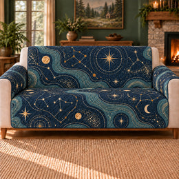 Constellation Sofa Cover, Night Atlas Contours, Decor, Gift for Stargazers