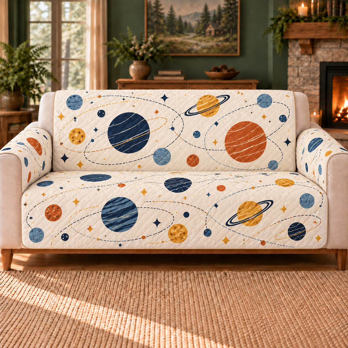 Orbit Basket Pattern sofa cover hero