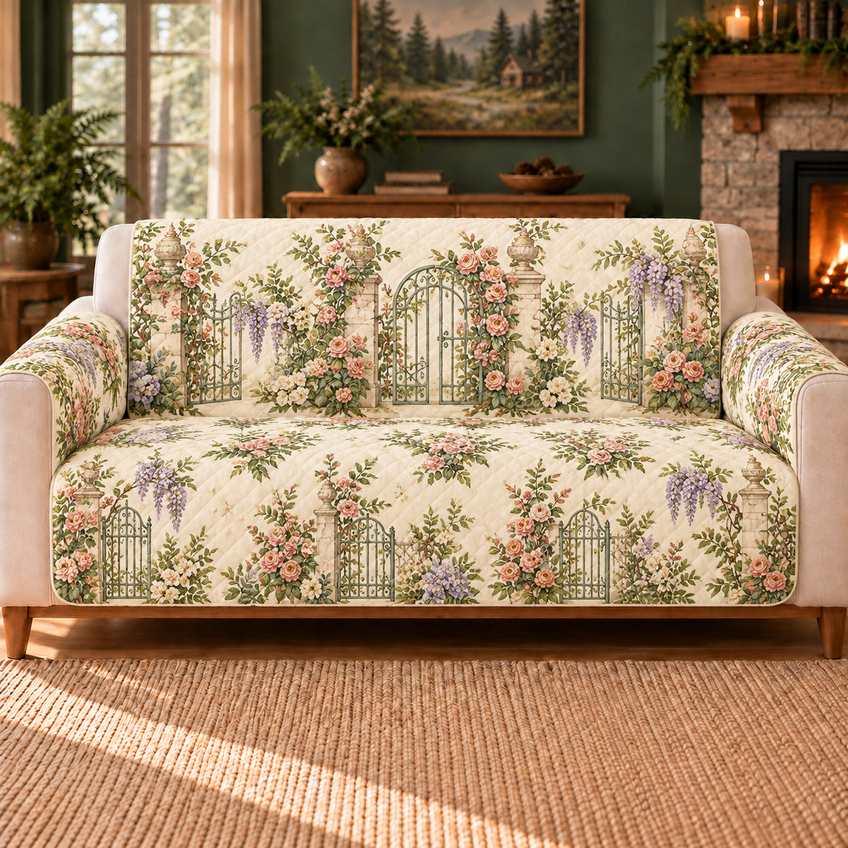 Garden Gate Lattice sofa cover hero