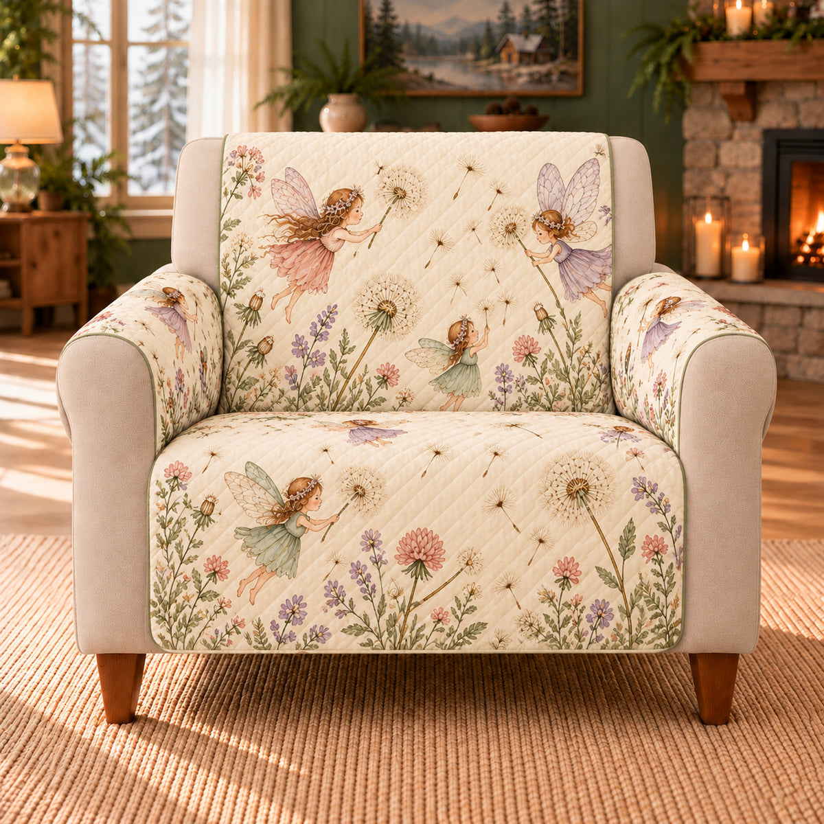 Dandelion Fairy Drift sofa cover armchair