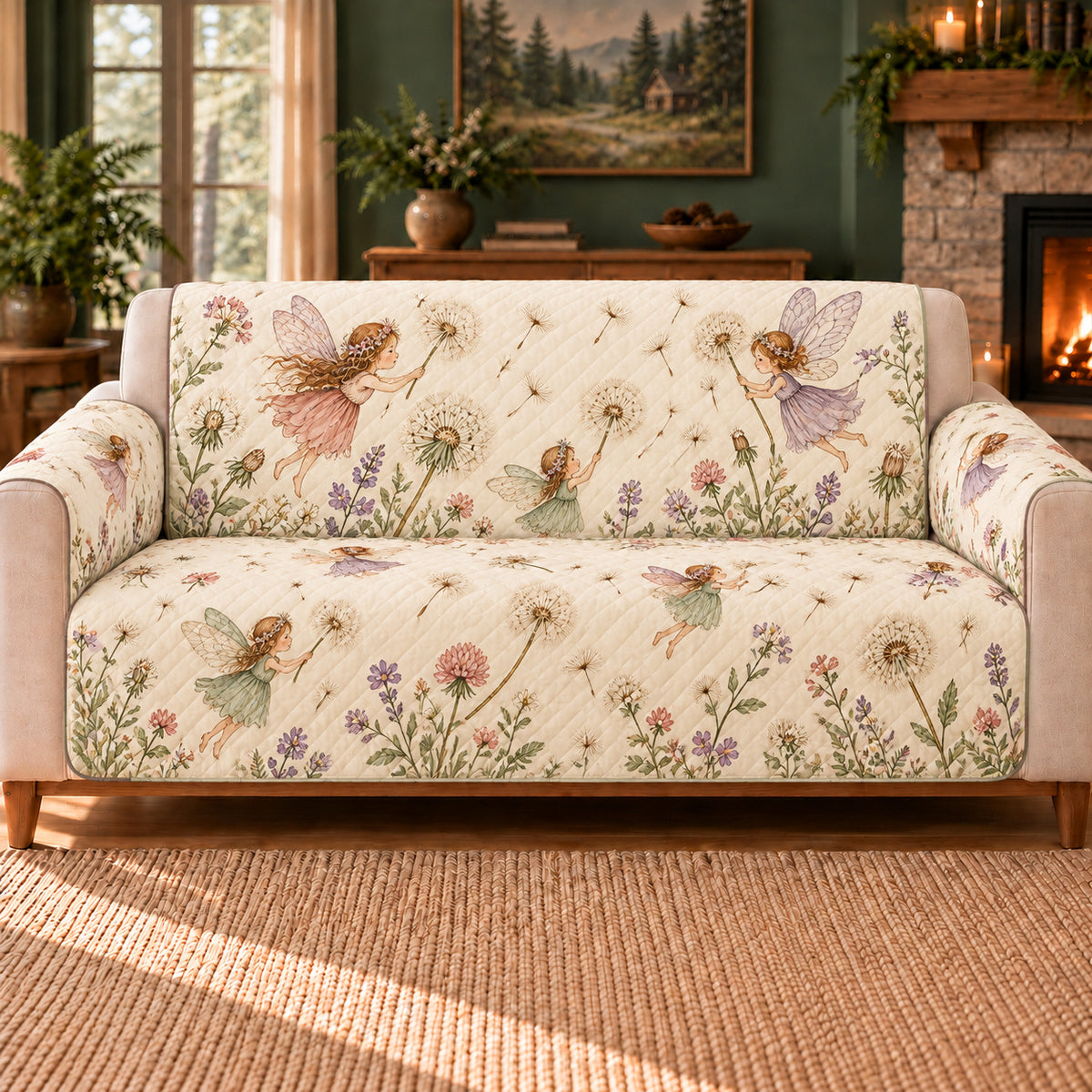 Dandelion Fairy Drift sofa cover hero