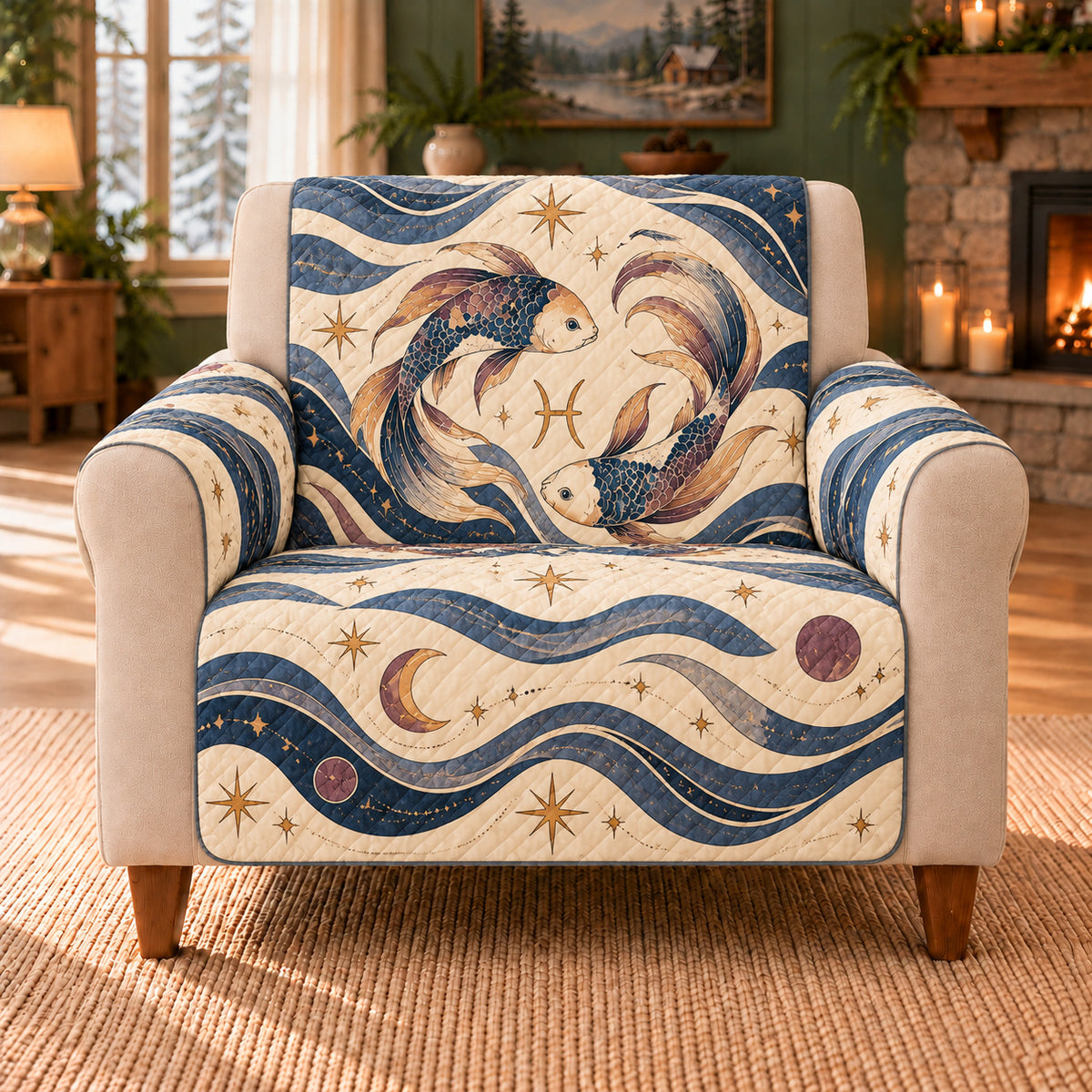 Pisces Twin Fish Current sofa cover armchair