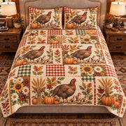 Turkey Farmhouse Patchwork quilt set — front view
