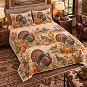 Turkey Wildflower Meadow quilt set — left-angle hero