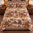Turkey Christmas Farm Quilt Set, Farmhouse Bedding Gift for Animal Lovers