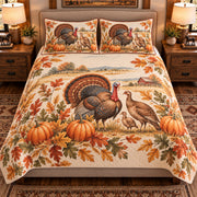 Turkey Nursery Storybook quilt set — front view