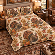 Turkey Vintage Field Guide quilt set — left-angle hero