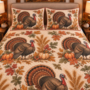 Turkey Vintage Field Guide quilt set — close-up