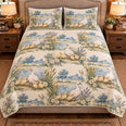 Goose and Gosling Country Toile Quilt Set, Farmhouse Bedding Gift for Animal Lovers