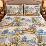Goose & Gosling Country Toile quilt set — close-up