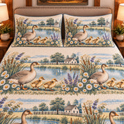 Goose & Gosling Vintage Field Guide quilt set — close-up