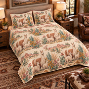 Llama Country Toile quilt set — left-angle hero