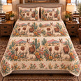 Llama Vintage Field Guide Quilt Set, Farmhouse Bedding Gift for Animal Lovers