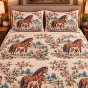 Pony Country Toile quilt set — close-up