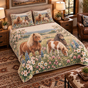 Pony Wildflower Meadow quilt set — left-angle hero